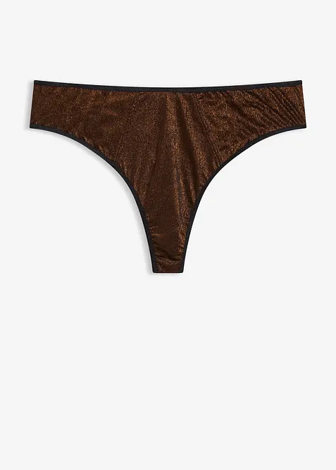 Stringtruse med h&oslash;y midje i glittermateriale, bonprix