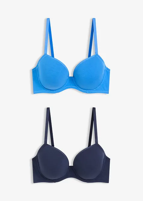 Vattert BH med spiler og økologisk bomull (2-pack), bonprix