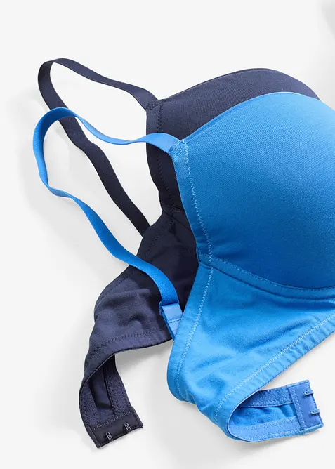 Vattert BH med spiler og økologisk bomull (2-pack), bonprix