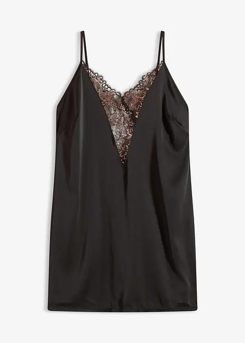 Neglisjé i sateng med glittergarn, bonprix
