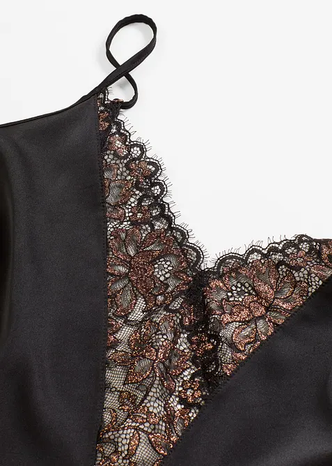 Neglisjé i sateng med glittergarn, bonprix