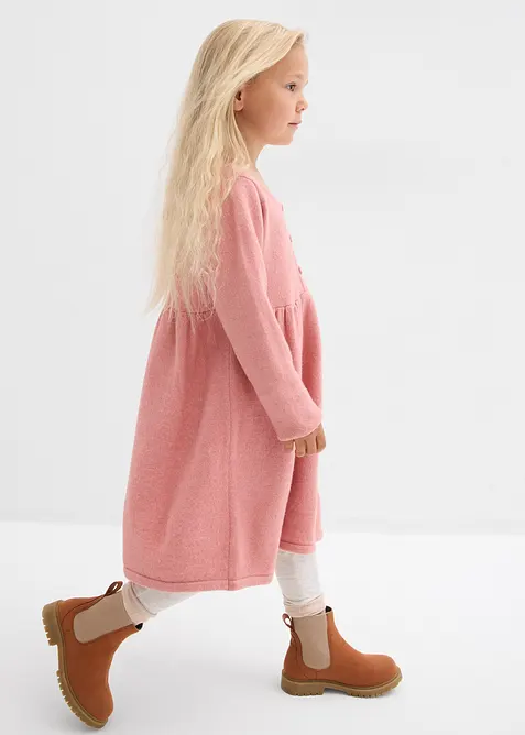 Strikkekjole med dekorativ knappestolpe, bonprix