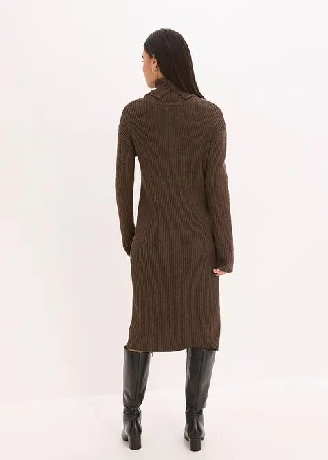 Strikkekjole med rullekrage, bonprix