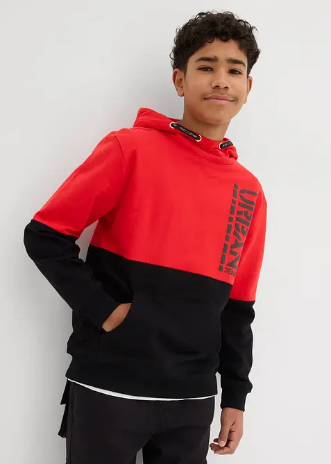 Sweatshirt med hette av økologisk bomull, bonprix