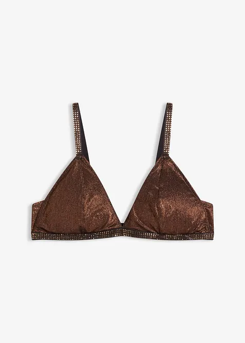Triangel-bralette i glittermateriale, bonprix