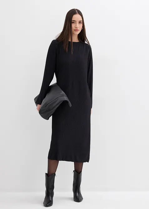 Crinkle midikjole, bonprix