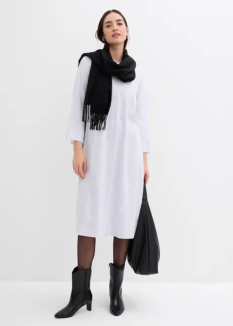 Blomstrete midikjole av 100% viskose, bonprix