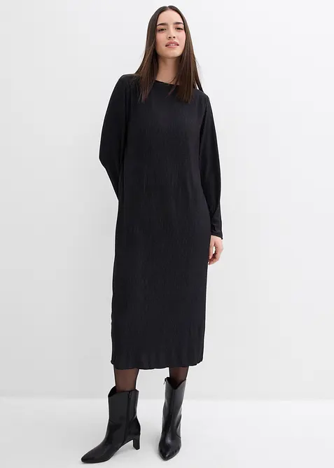 Crinkle midikjole, bonprix