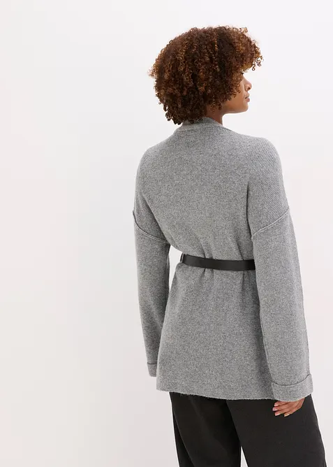 Kort strikkekåpe med belte, bonprix