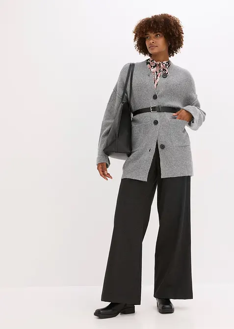 Kort strikkekåpe med belte, bonprix