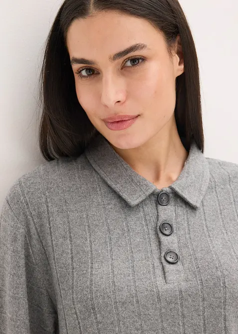 Loungewear-kosedress i mykt ribbemateriale, oversized, bonprix