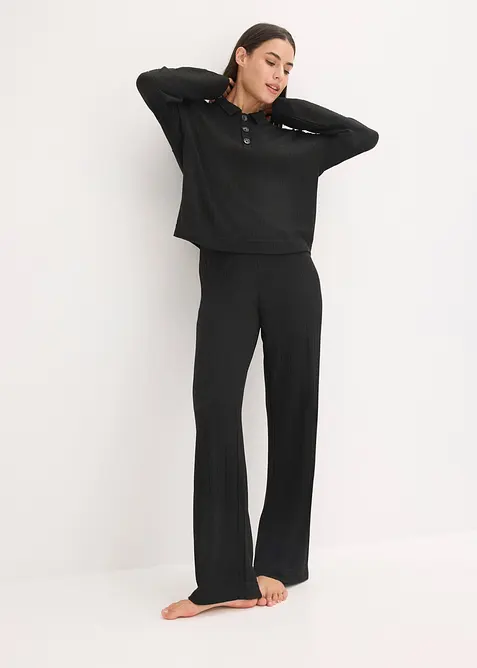 Loungewear-kosedress i mykt ribbemateriale, oversized, bonprix