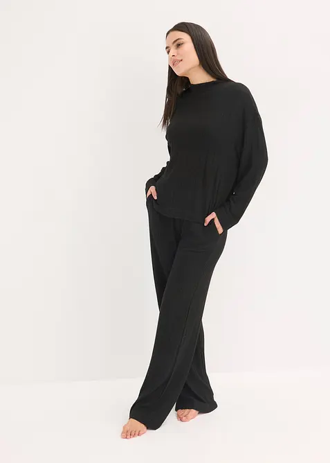Loungewear-kosedress i mykt ribbemateriale, oversized, bonprix
