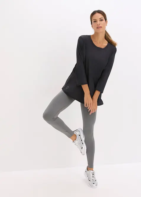 Myk topp i funksjonsmateriale med 3/4-lange ermer, hurtigtørkende, bonprix