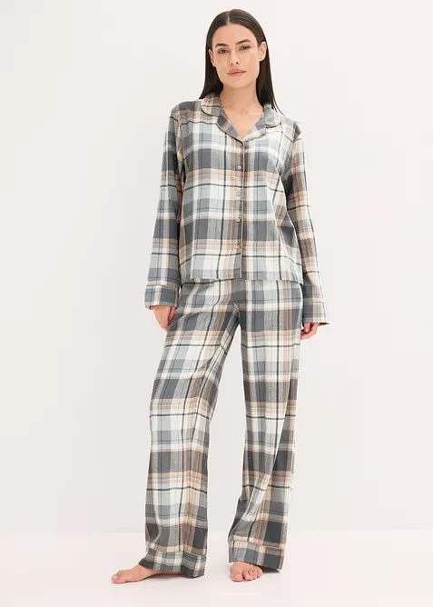 Pyjamas i flanell med lurex og gaveforpakning, bonprix