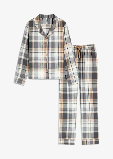 Pyjamas i flanell med lurex og gaveforpakning, bonprix