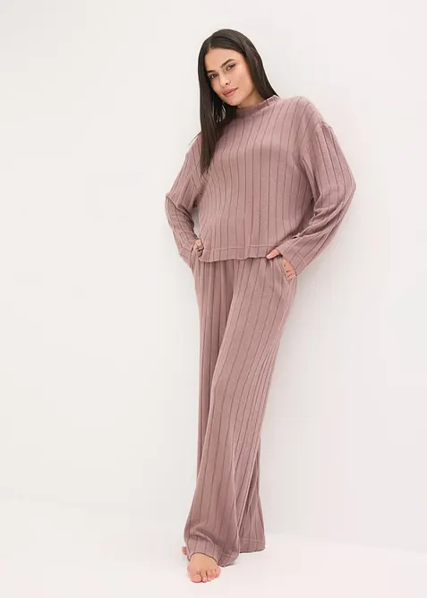 Loungewear-kosedress i mykt ribbemateriale, oversized, bonprix