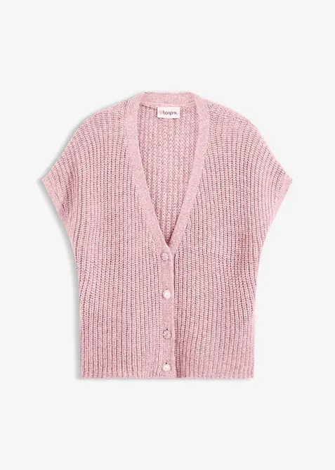 Strikkevest med dekorative knapper og ullandel, bonprix