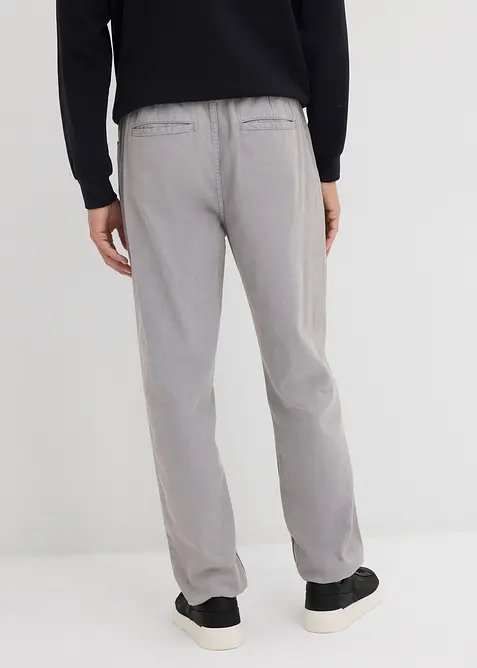 Relaxed Fit-pull on-bukse i 100% bomullstwill,  Tapered, bonprix