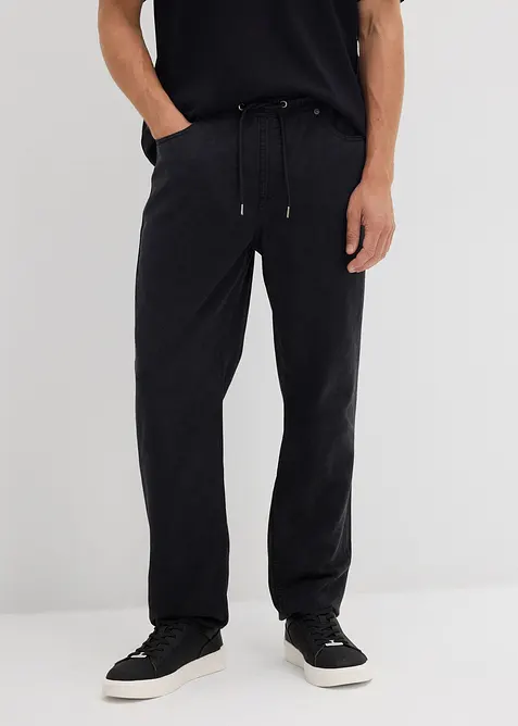 Relaxed Fit-pull on-bukse i 100% bomullstwill,  Tapered, bonprix