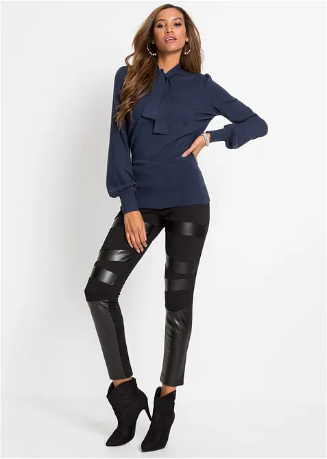 Finstrikket genser i myk viskosemiks, bonprix