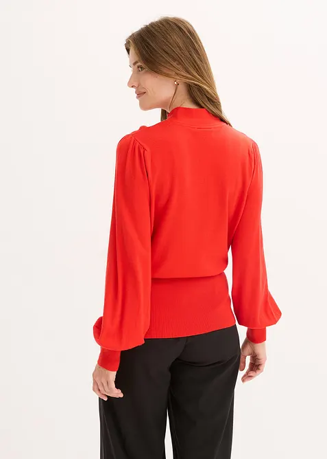 Finstrikket genser i myk viskosemiks, bonprix