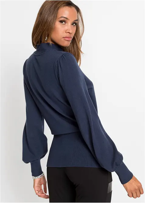 Finstrikket genser i myk viskosemiks, bonprix