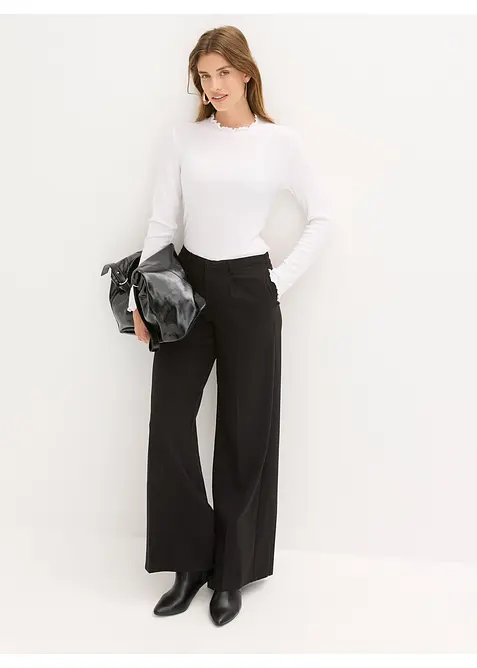 Ribbestrikket topp av viskosemiks, bonprix