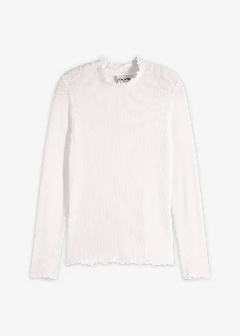 Ribbestrikket topp av viskosemiks, bonprix