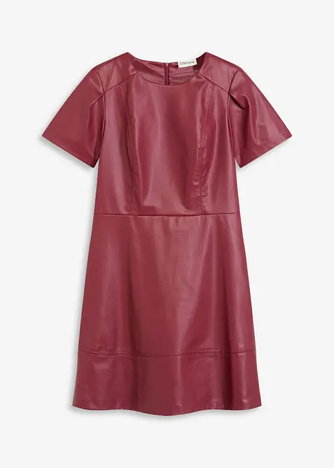 Kort kjole i imitert skinn, bonprix