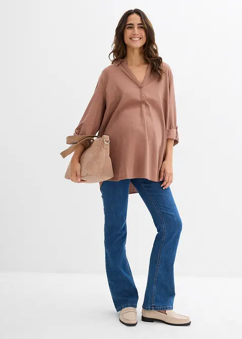 Mammajeans med økologisk bomull og lett utsvingte ben, bonprix