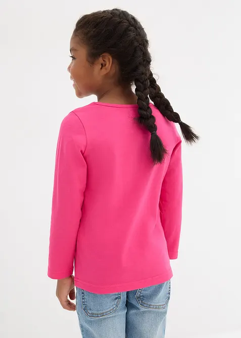 Langermet shirt av økologisk bomull for barn (2-pack), bonprix