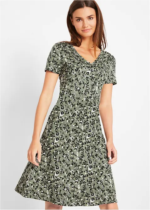 Trikotkjole i lett viskosemiks, bonprix