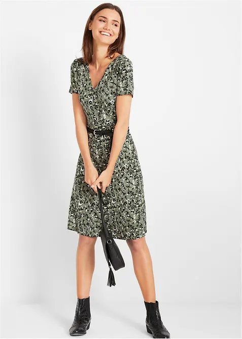 Trikotkjole i lett viskosemiks, bonprix