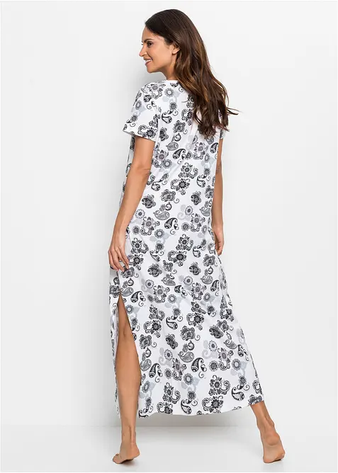 Lang nattkjole i økologisk bomull, bonprix