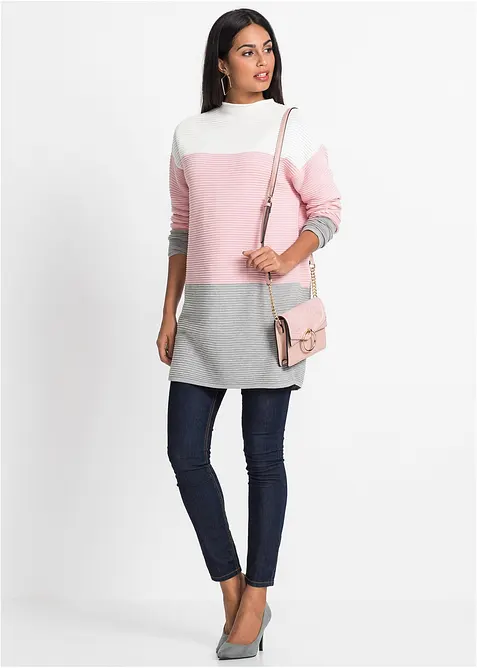 Lang genser med striper, bonprix