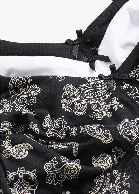 BH uten bøyle med økologisk bomull (3-pack), bonprix