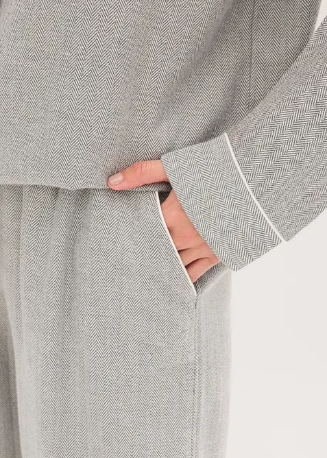 Pyjamas i vevd flanell med fiskebensmønster, bonprix