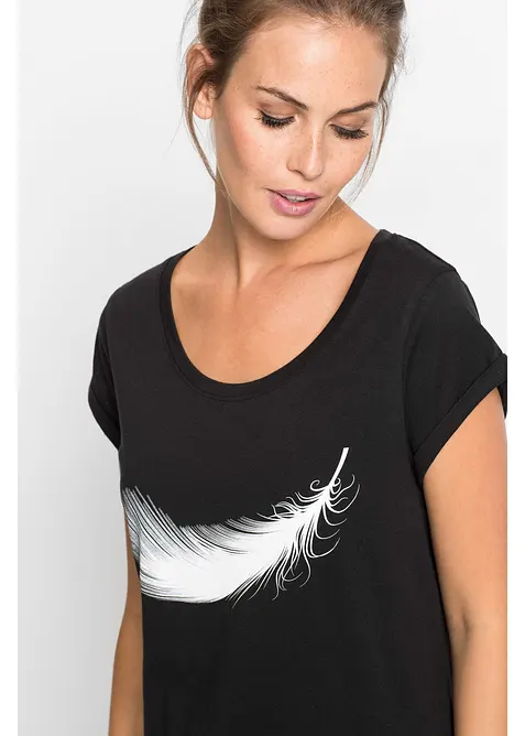 Kort nattkjole i 100% økologisk bomull, bonprix