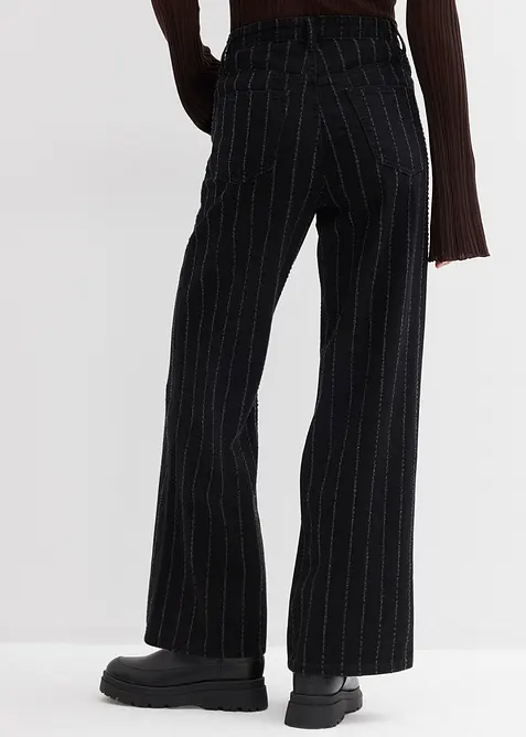 Wide Leg Jeans High Waist med destroyed-effekter, bonprix