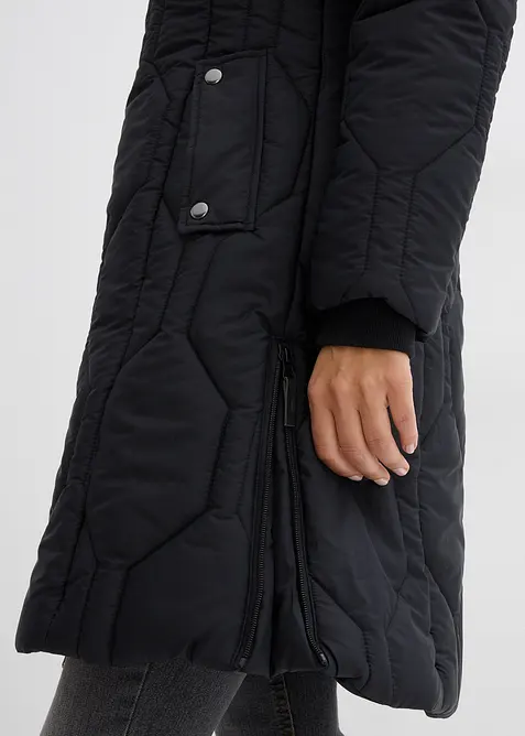 Kort kåpe med diamant-vattering og glidelåser i sidene, bonprix