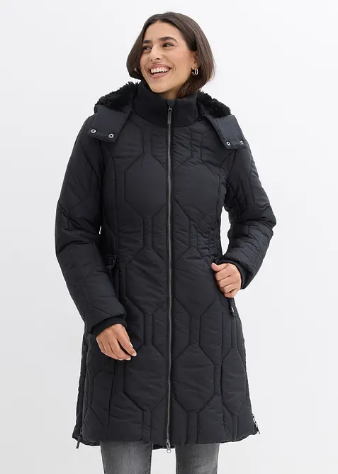 Kort kåpe med diamant-vattering og glidelåser i sidene, bonprix