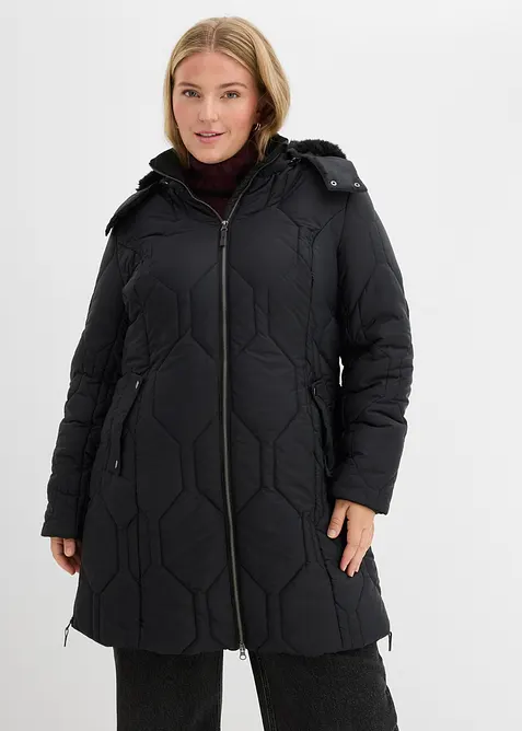 Kort k&aring;pe med diamant-vattering og glidel&aring;ser i sidene, bonprix