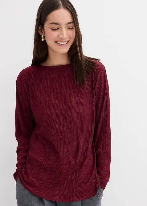 Langermet topp i strukturmateriale, bonprix