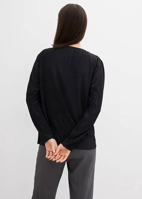 Langermet topp i strukturmateriale, bonprix