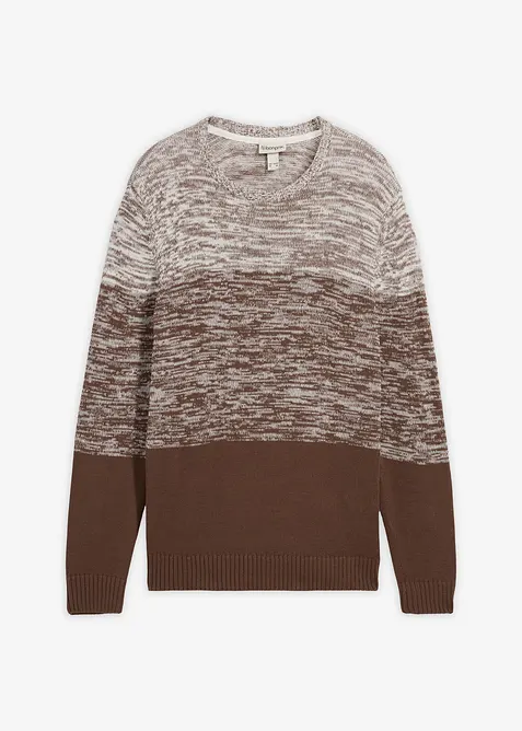 Finstrikket genser med myk bomull og komfortsnitt, bonprix