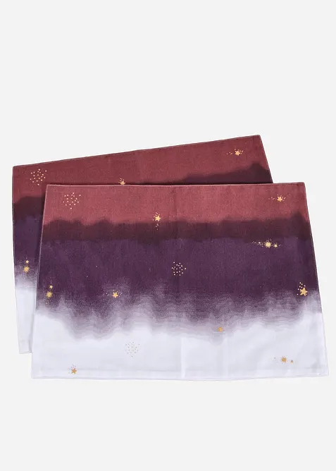 Spisebrikker i økologisk bomull (2-pack), bonprix