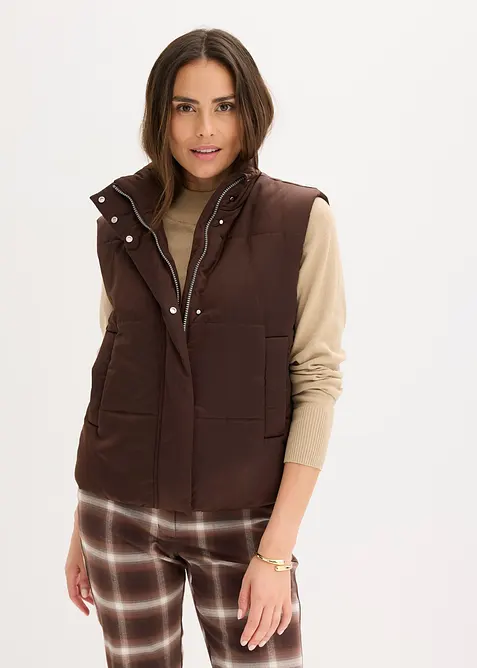 Vattert vest med lett glans, bonprix