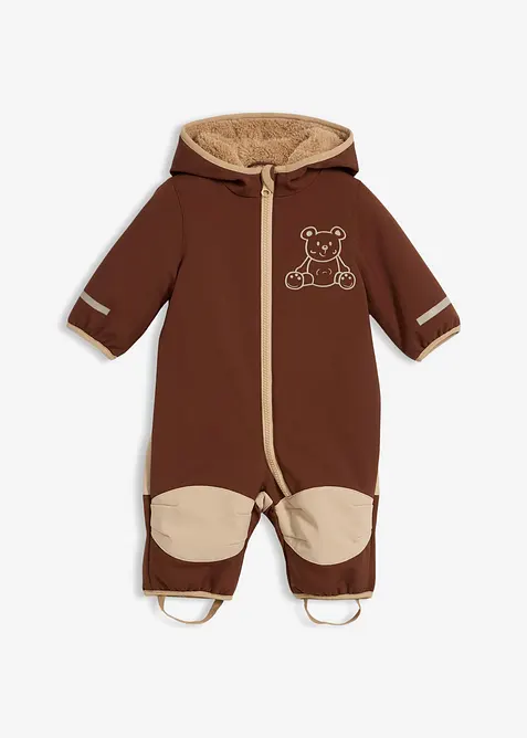 Baby softshell-dress med teddyfleece og hette, bonprix