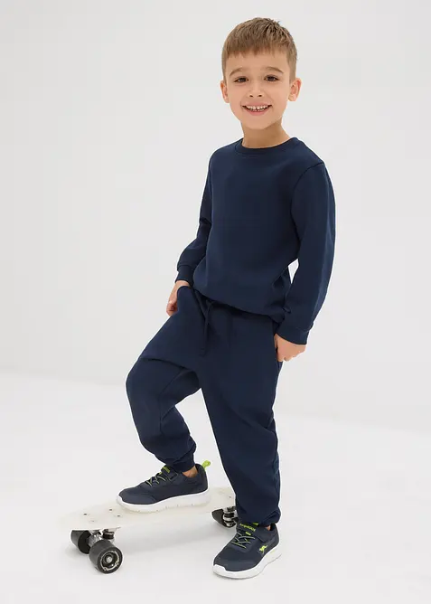 Joggebukse i myk bomullsmiks (2-pack), bonprix